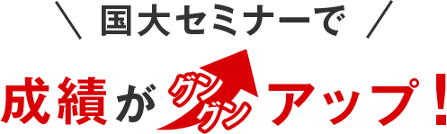 ＼国大セミナーで／ 成績がグングンアップ!